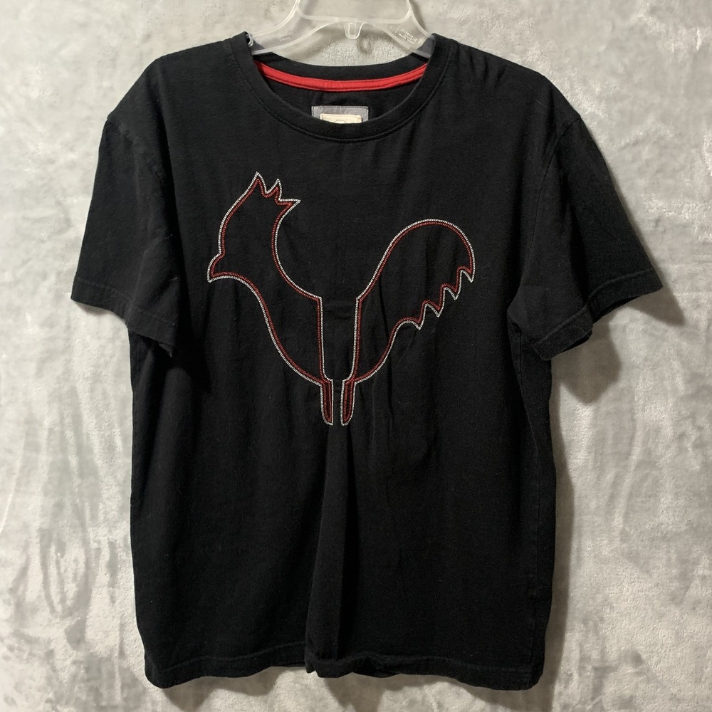 Rossignol Men's Black Rooster Graphic T-Shirt Cotton Crew Neck Size M